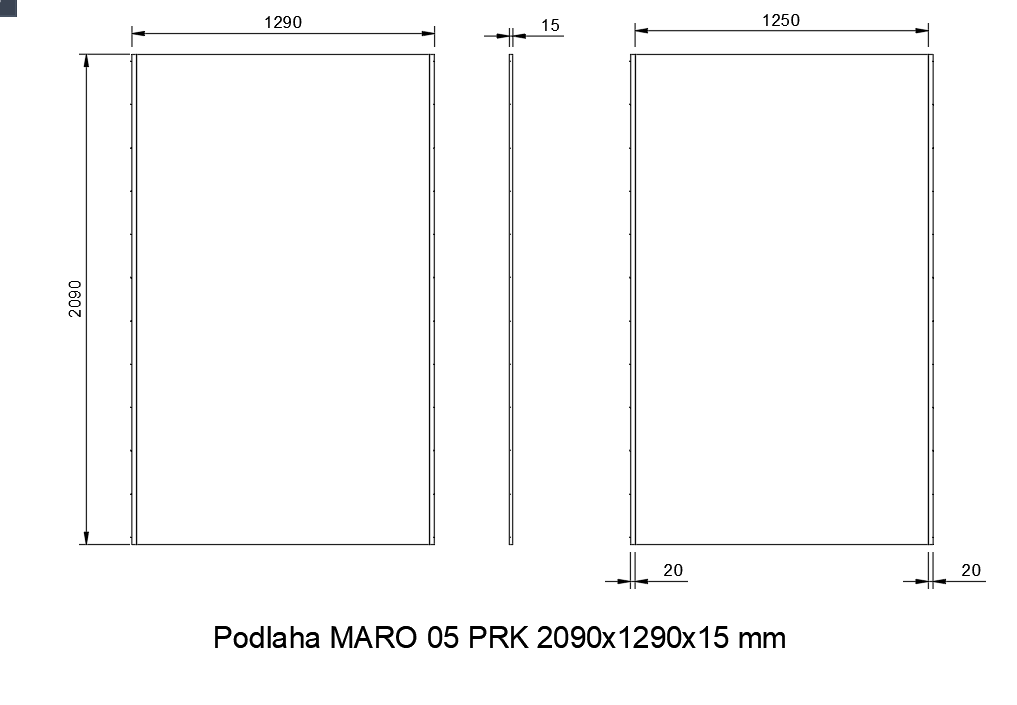Náhradní podlaha MARO 05 PRK 2090 × 1290 × 15 mm